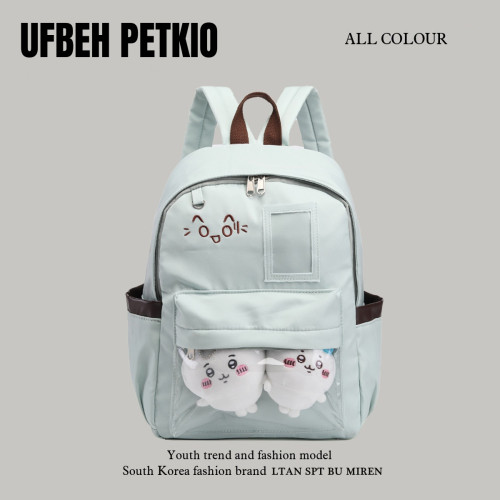 2025新款百搭透明大容量通勤雙肩包娃包書包大學生痛包吧唧後後背包女