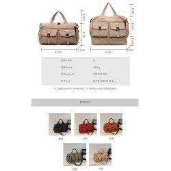 時尚帆布包百搭短途旅行收納包可套拉桿箱登機包乾濕分離健身提包