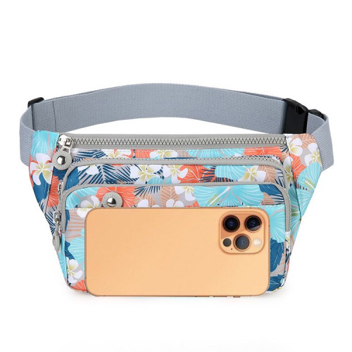 新款多隔層腰包女休閒健身手機包女大容量休閒小腰帶包收銀腰間包