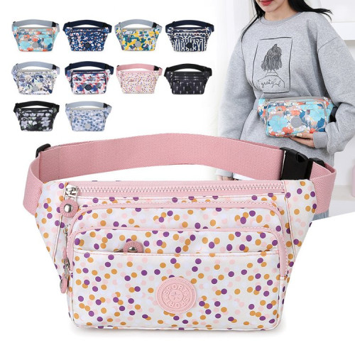 新款多隔層腰包女休閒健身手機包女大容量休閒小腰帶包收銀腰間包