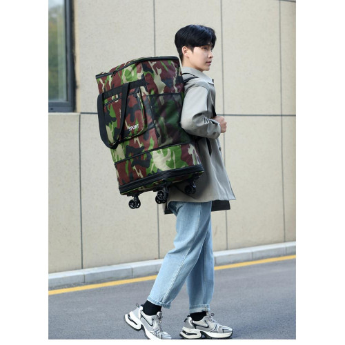 折曡手提萬向輪行李包雙肩旅行袋男超大容量收納搬家可裝被托運包