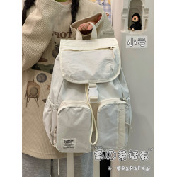 簡約休閒小衆書包女生大學生上課通勤後後背包輕便山系戶外旅遊雙肩包