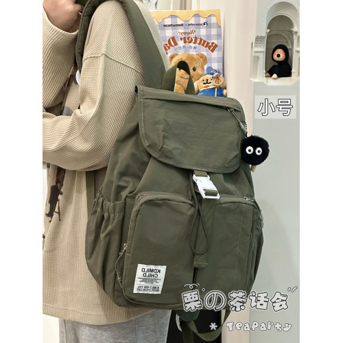 簡約休閒小衆書包女生大學生上課通勤後後背包輕便山系戶外旅遊雙肩包