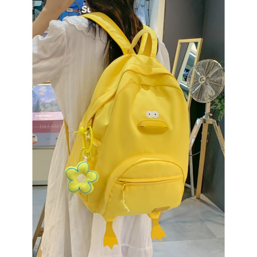 卡通小鴨子書包女生大學生百搭日系高中生韓版少女雙肩包女學生書