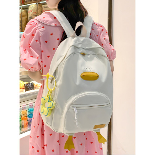 卡通小鴨子書包女生大學生百搭日系高中生韓版少女雙肩包女學生書