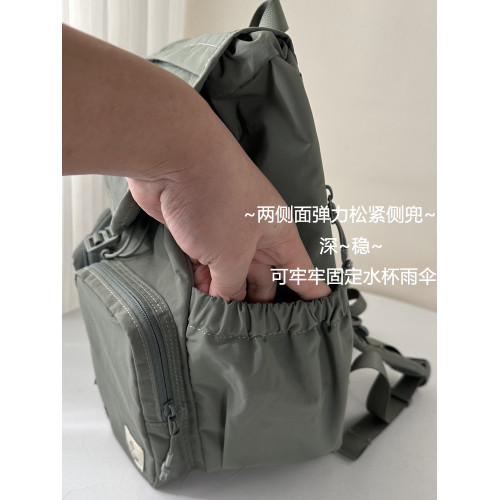 保真時尚專櫃輕便正品女尼龍袋抽繩雙肩包輕量化登山後後背包防水百搭