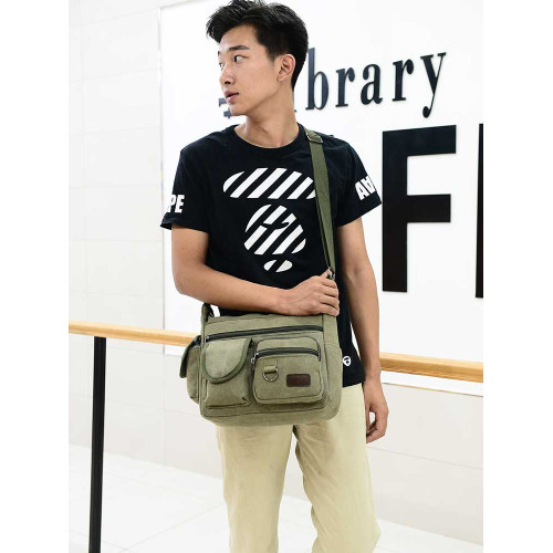 男包帆布包單肩包男斜後後背包男士包包後後背包休閒旅行包時尚潮包工具包