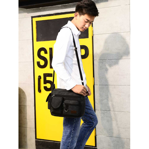 男包帆布包單肩包男斜後後背包男士包包後後背包休閒旅行包時尚潮包工具包