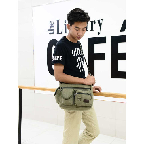 男包帆布包單肩包男斜後後背包男士包包後後背包休閒旅行包時尚潮包工具包