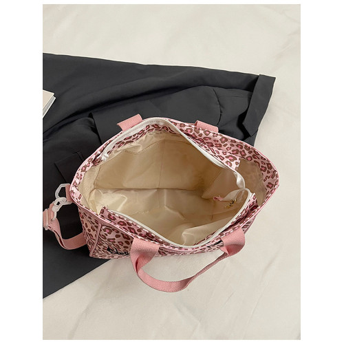 新款凱蒂貓包，夏季可愛卡通豹紋粉色大容量通勤手提包斜背托特包