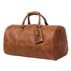 復古男士手提行李袋歐美瘋馬皮出差旅行包頭層牛皮大容量單肩斜背