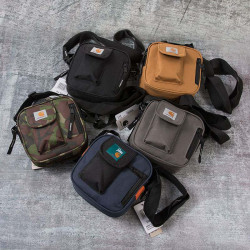 潮牌卡哈特方形帆布單肩包男女生休閒運動斜後後背包工裝風小巧手機包