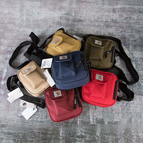 潮牌卡哈特方形帆布單肩包男女生休閒運動斜後後背包工裝風小巧手機包