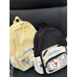 ins吧唧痛包貓咪可愛大容量學生高中生透明迷你書包雙肩包後後背包