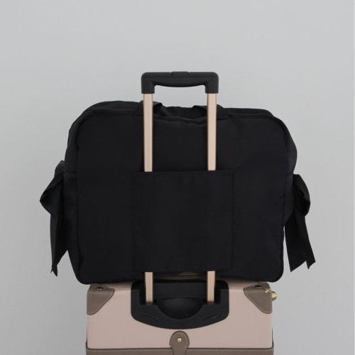 櫻花妹妹日系新款小清新銀色字母雙緞帶蝴蝶結待産瑜珈漫展旅行包