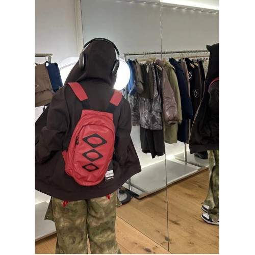 xskr MSCHF韓國小衆設計RHOMBUS MINI BACKPACK皮質拉鍊雙肩包