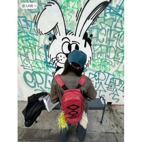 xskr MSCHF韓國小衆設計RHOMBUS MINI BACKPACK皮質拉鍊雙肩包