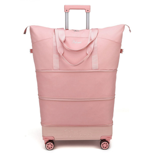 網紅拉桿包旅行袋萬向輪可拆卸可折曡可擴容出差待産收納包可登機