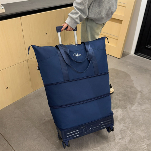 網紅拉桿包旅行袋萬向輪可拆卸可折曡可擴容出差待産收納包可登機