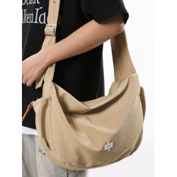 無性別旅行包女大容量尼龍布斜後後背包休閒運動健身包超輕單肩後後背包男