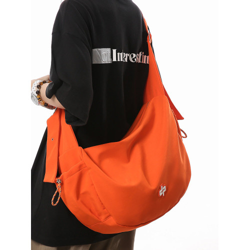 無性別旅行包女大容量尼龍布斜後後背包休閒運動健身包超輕單肩後後背包男