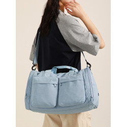 可折曡旅行袋輕便大容量行李箱附加包可攜式運動健身休閒通勤收納包