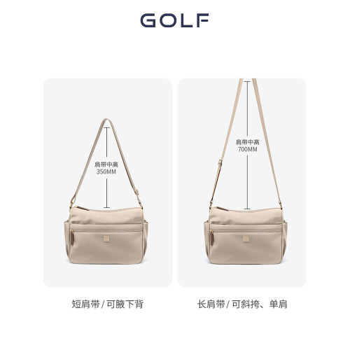GOLF斜後後背包女2026新款休閒帆布大容量單肩包輕便大容量中年媽媽包