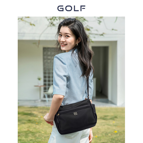 GOLF斜後後背包女2026新款休閒帆布大容量單肩包輕便大容量中年媽媽包