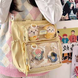基礎款小食量原創學生單肩斜背二次元大容量通勤穀子吧唧痛包娃包