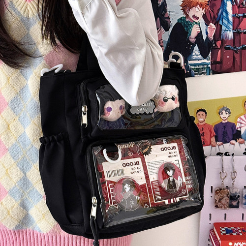 基礎款小食量原創學生單肩斜背二次元大容量通勤穀子吧唧痛包娃包