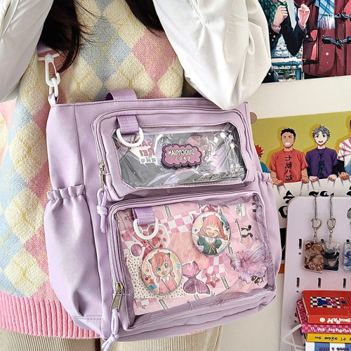 基礎款小食量原創學生單肩斜背二次元大容量通勤穀子吧唧痛包娃包