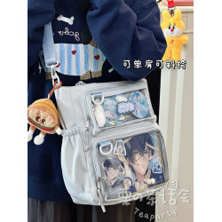 日系ins少女校園痛包單肩包 初中學生上課補習包包大容量斜後後背包女