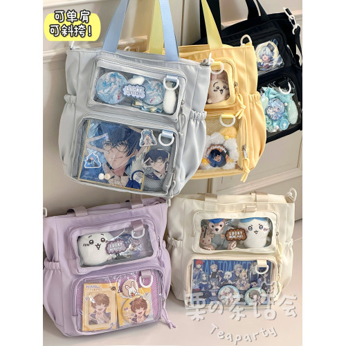 日系ins少女校園痛包單肩包 初中學生上課補習包包大容量斜後後背包女 日系ins少女校園痛包單肩包 初中學生上課補習包包大容量斜後後背包女