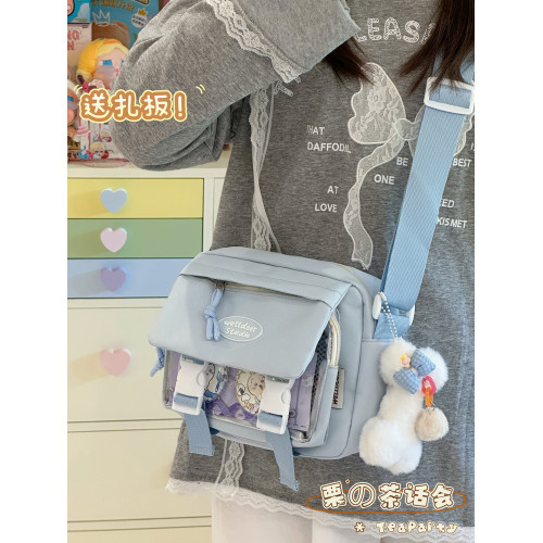 日系二次元少女休閒小食量吧唧痛包學生斜後後背包輕便手機包小包包女