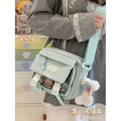 日系二次元少女休閒小食量吧唧痛包學生斜後後背包輕便手機包小包包女