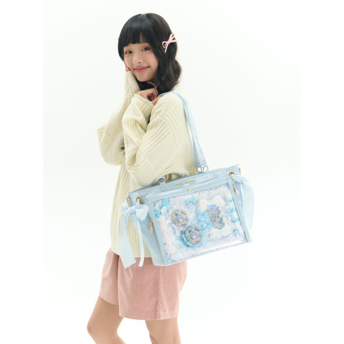 STILLWAWOO多功能可拆卸大食量小食量痛包斜背緞面絲帶Lolita包包