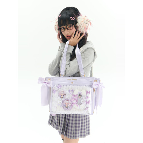 STILLWAWOO多功能可拆卸大食量小食量痛包斜背緞面絲帶Lolita包包