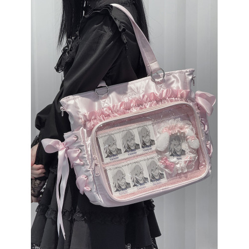 AORDA 原創單肩斜背大腸絲帶痛包雙肩後後背包大食量追星日常製服娃包