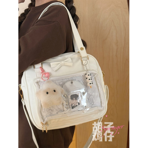 學院蝴蝶結日系百搭可愛包包軟妹日常ins基礎款單肩包斜後後背包紥板