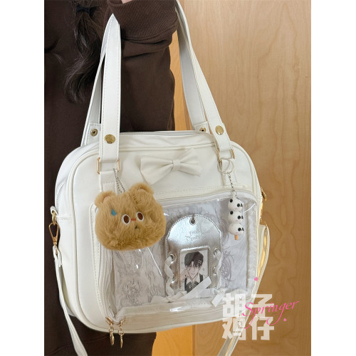 學院蝴蝶結日系百搭可愛包包軟妹日常ins基礎款單肩包斜後後背包紥板