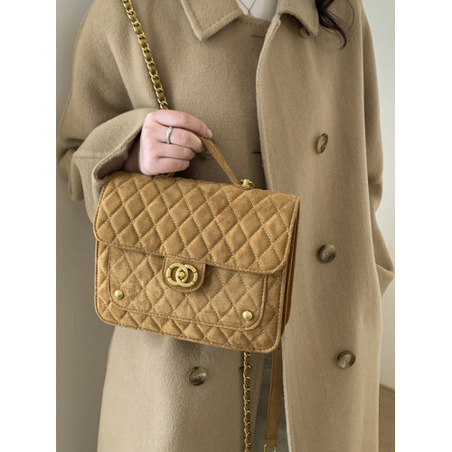 復古菱格雙肩包女2025秋冬新款潮高級感洋氣小香風鏈條包通勤後後背包