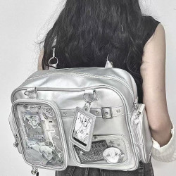 追星人演唱會藏燈牌痛包動漫娃穀多用大食量娃包透明高顔值斜後後背包