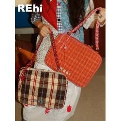 REHi「愛心儲存」編織刺綉防摔電腦包16寸筆電包 加厚海綿保護 手提單肩兩用 日常休閒通勤