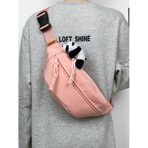 ins日系胸包男女簡約休閒純色斜背小後後背包潮牌單肩包原宿風斜肩包