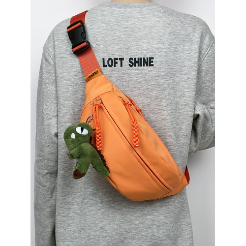 ins日系胸包男女簡約休閒純色斜背小後後背包潮牌單肩包原宿風斜肩包