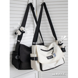 ins風工裝大容量斜後後背包男士女學生上課包可放書日系休閒單肩包包