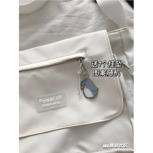 ins風工裝大容量斜後後背包男士女學生上課包可放書日系休閒單肩包包