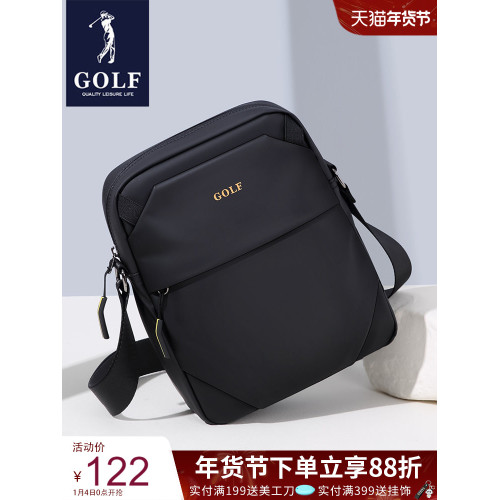 GOLF新款單肩包男士大容量休閒斜後後背包牛津帆布商務挎包潮流小後後背包
