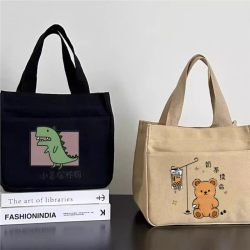 高級感上班小拎袋帆布手提包寶媽外出簡約小巧小拎包加厚上班便