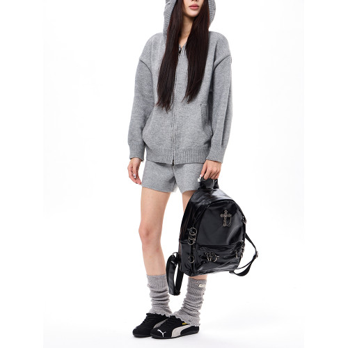 暗黑龐克穿刺鉚釘潮復古甜酷辣妹雙肩包女大學生書包輕便迷你後後背包